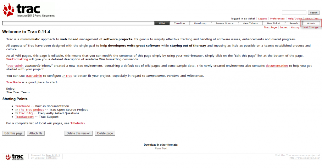 Trac Web Interface Trac Web Interface